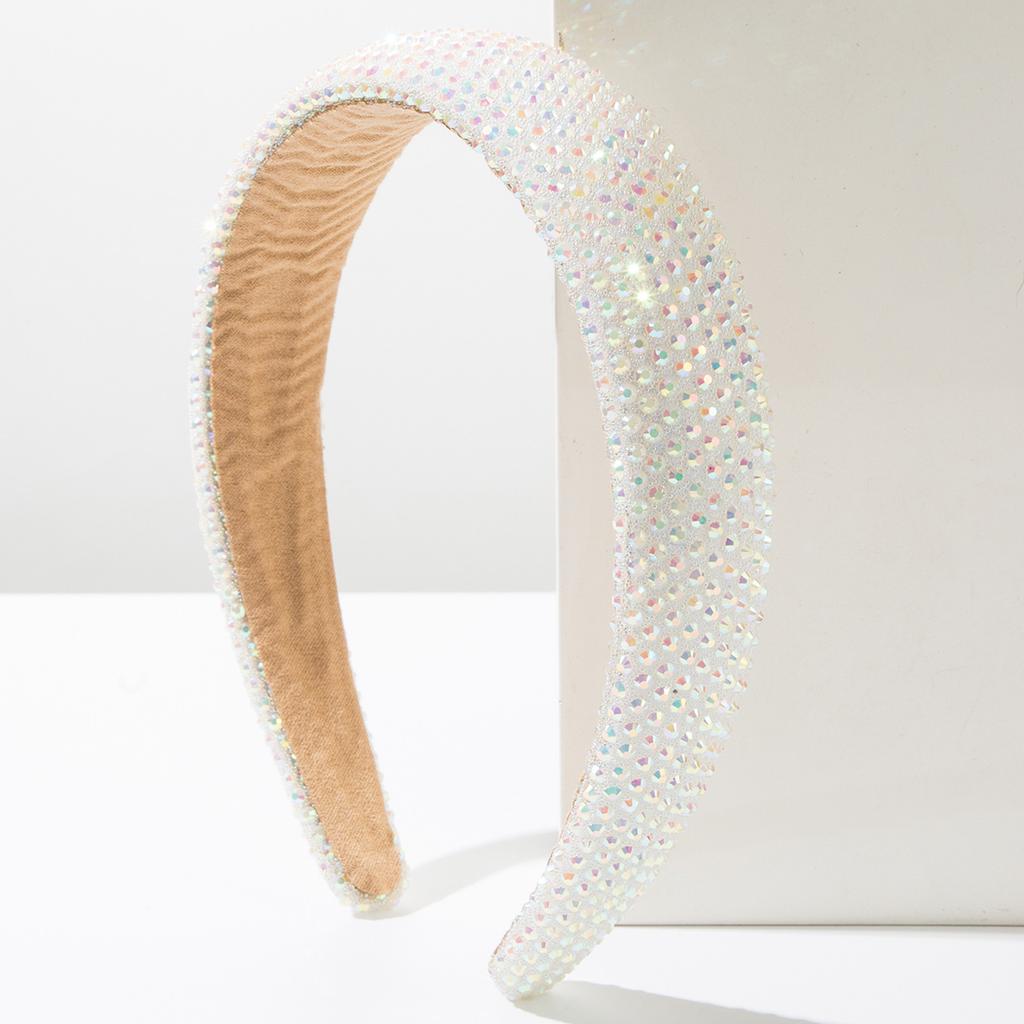 New Wide Brim Diamond-Laid Hairband Full Diamond Shiny Trendy Party Headband Simple All-Match Hair Accessories