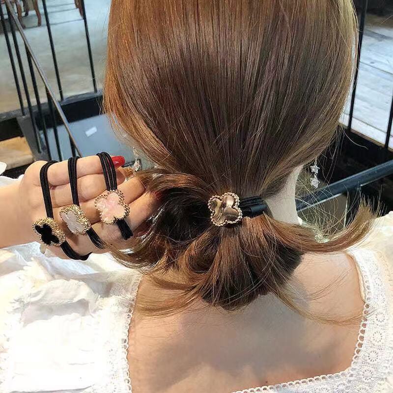 Flowers Hair Rubber Bands Corduroy Headdress Ponytail Ties Pony Tail Holder for Women
