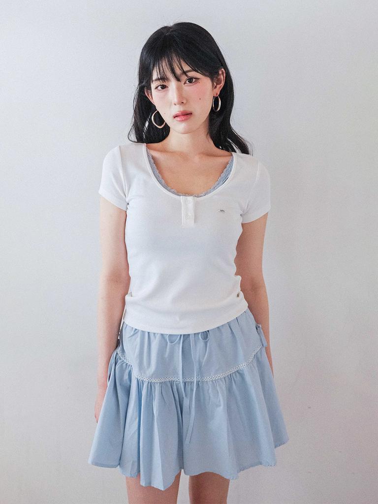 Cool Kitten Lace Ribbon Skirt 3 Colors