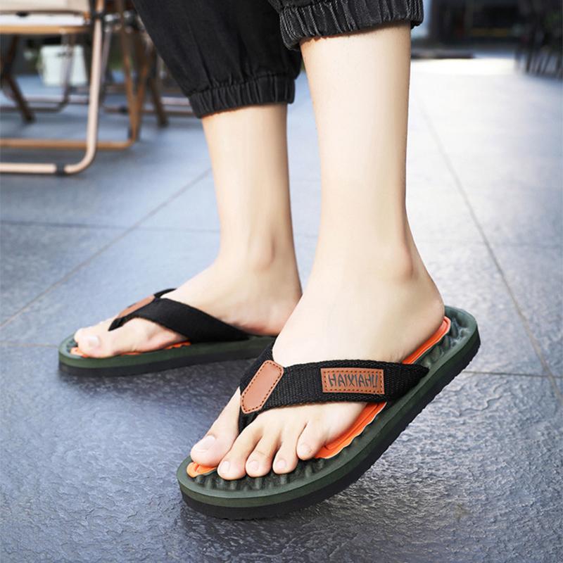 2024 High Quality Brand Fashion Men Flip Flops Summer Beach Flip Flops Men Casual Breathable Thicken Beach Men Slippers Outdoor