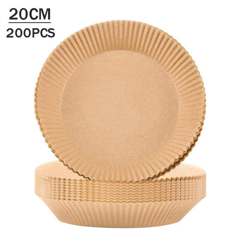50-200 STÜCKE Heißluftfritteuse Pergamentpapier Lebensmittelqualität Antihaft-Backpapier Einweg Ölabsorbierende Einlage für Heimkochen Grill