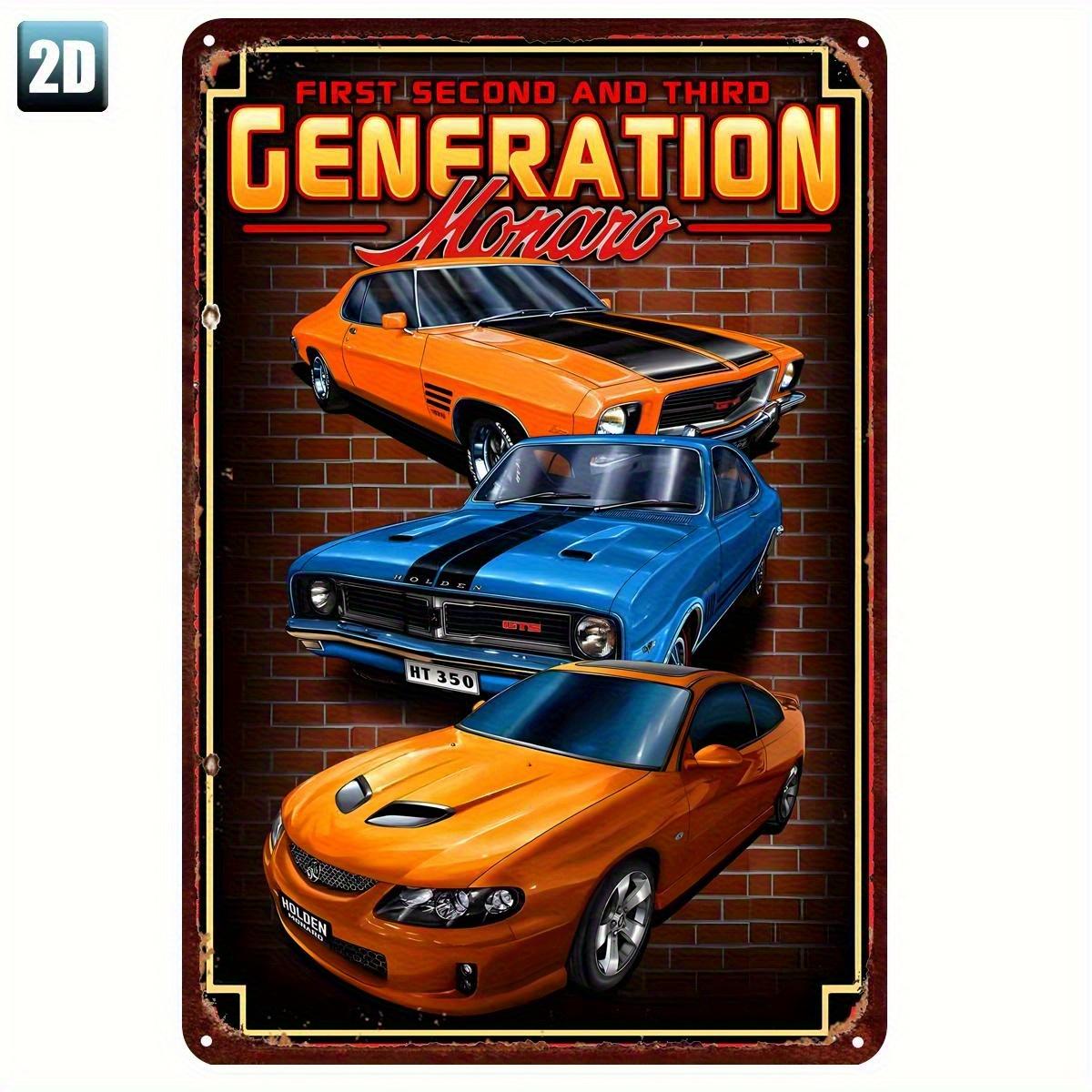 

A Metal Tin Sign with the Words First Second and Third GenerationClassic Muscle Car Decorative Art Retro Wall Decoration aluminum 20x30cm