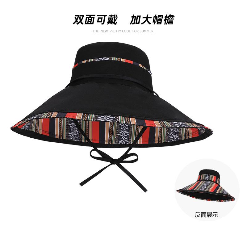 Summer wide brimmed hat double sided wearable, fisherman hat, versatile for sun protection and sun hats