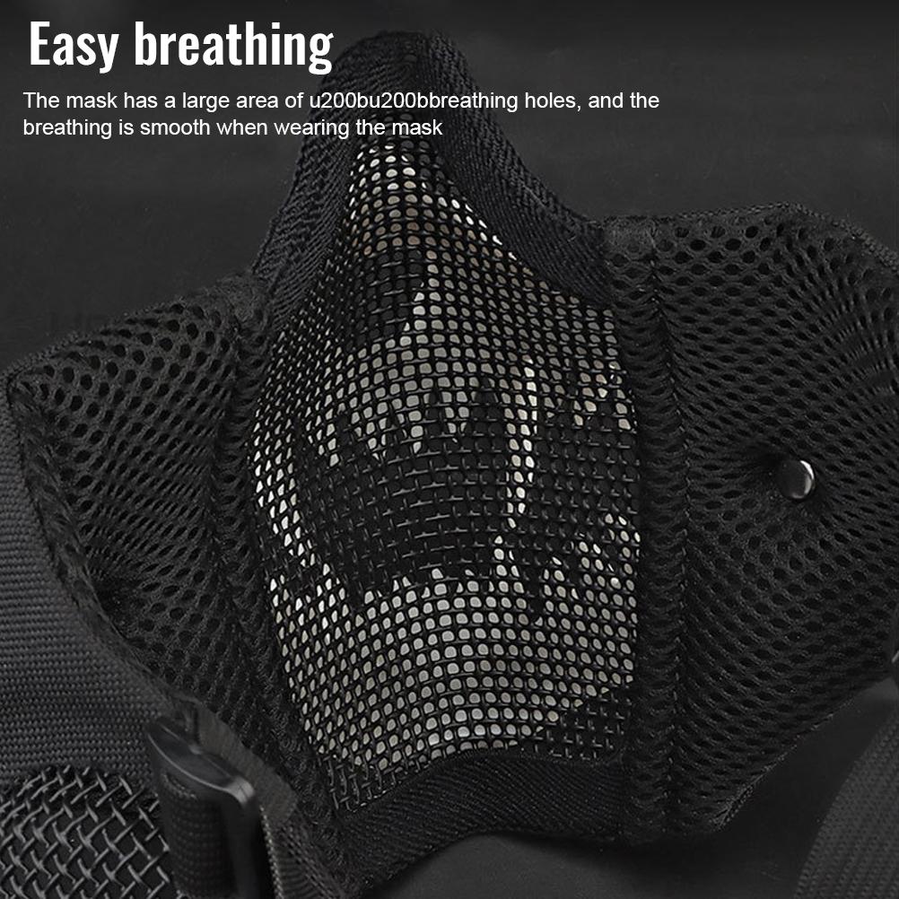 Outdoor Cycling Skeleton Ear Protection Half Face Cover Halloween Fangs Scary Horror Costume Props
