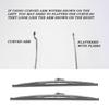12in/30.48cm Front  Wiper Blades Stainless Steel Polished Silver  for Car Windscreen Wiper Blades Car Parts