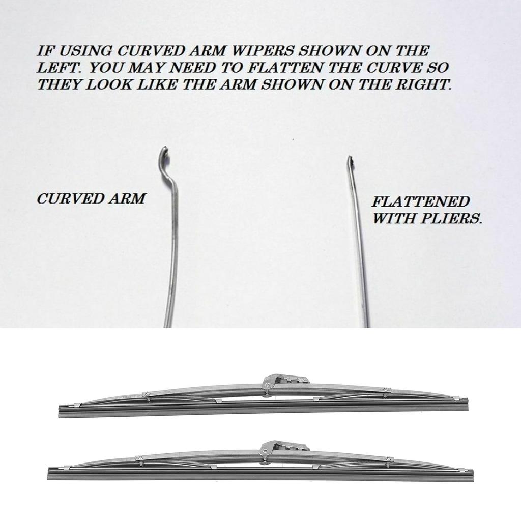 12in/30.48cm Front Wiper Blades Stainless Steel Polished Silver for Car Windscreen Wiper Blades Car Parts
