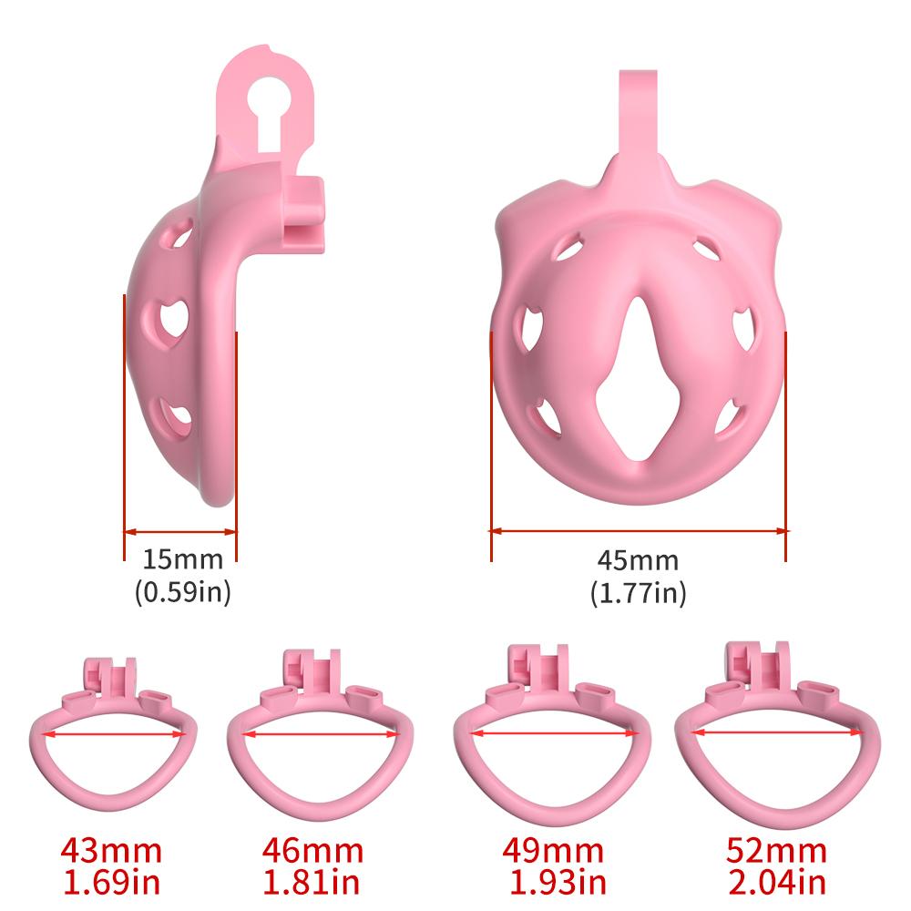 Negative/Micro/Small Chastity Cage for Sissy Sex Toy with 4 Size Cock Ring Pink/Black Bdsm Penis Urethral Lock Adult Toy for Men