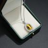 925 Sterling Silver Exquisite Luxury Yellow Crystal Zircon Full Diamond Necklace Wedding Anniversary Anniversary Party Gift