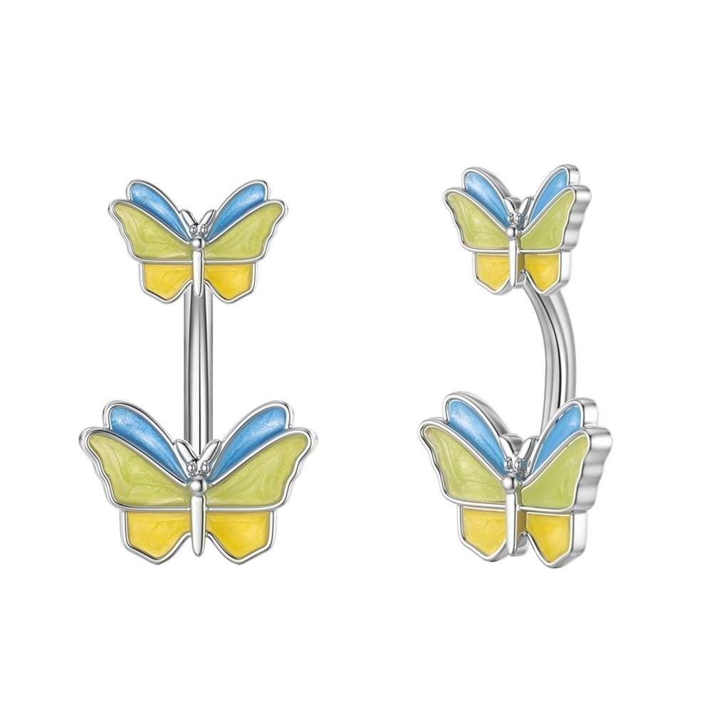 Flower Zircon Navel Ring Butterfly Heart Belly Button Ring Body Piercing Jewelry  Party Decoration
