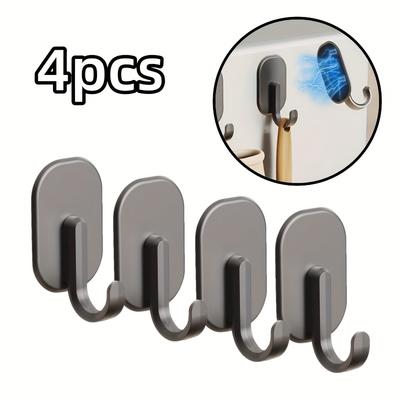 [Magnetic Kitchen Hooks] 4pcs Magnetic Hooks for Refrigerator, Oven, Microwave - Wall-Mounted Kitchen Storage Hooks with Strong Hold, Durable Plastic