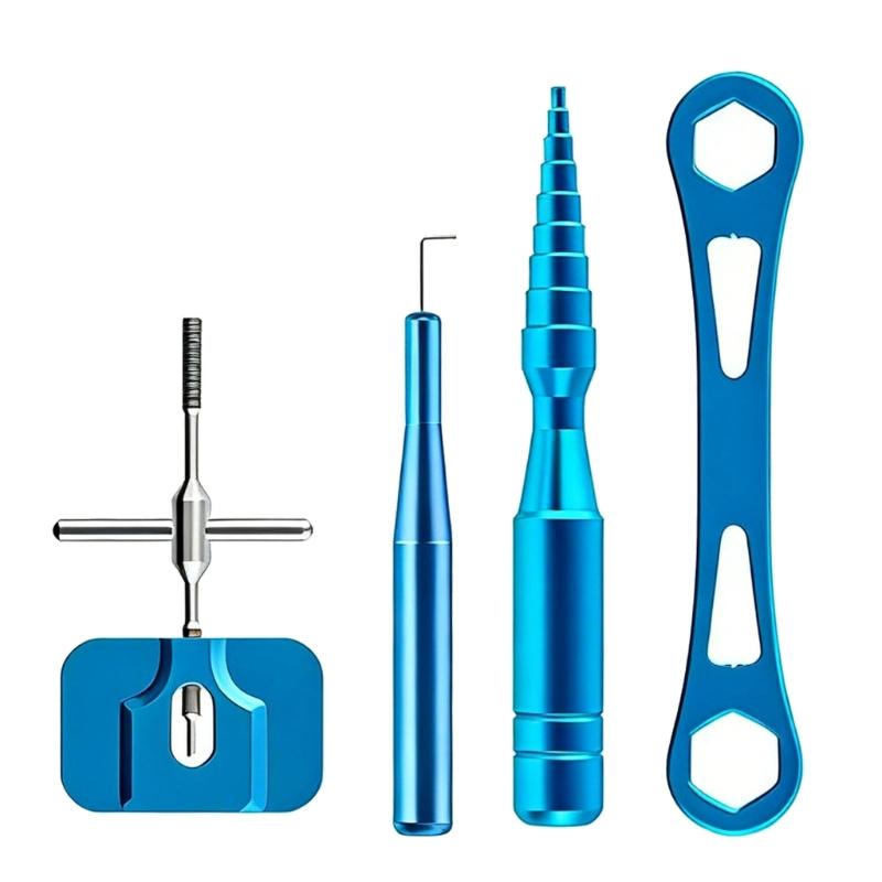 Aluminum Alloy Fishing Reel Repair Tool Set Including Bearing Extractors And Wrench For Easy Disassembly And Maintenance