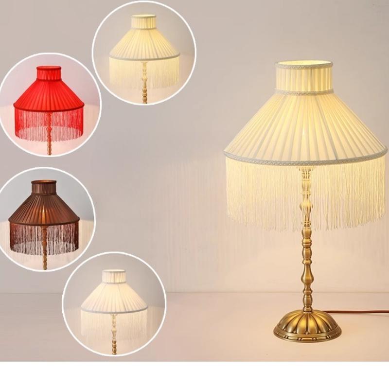 Lampshade E27 Minimalist Fabric Tassel Lamp Cover Dining Living Room Bedroom Table Lamp Shade Chandelier Floor Lamp Wall