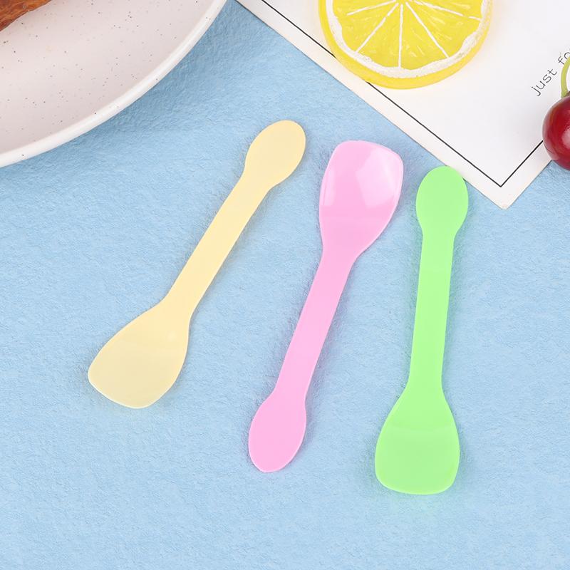 100Pcs Mini Plastic Spoons Flatware Spoons For Jelly Ice Cream Dessert Appetizer Plastic Spoon For Party Supplies