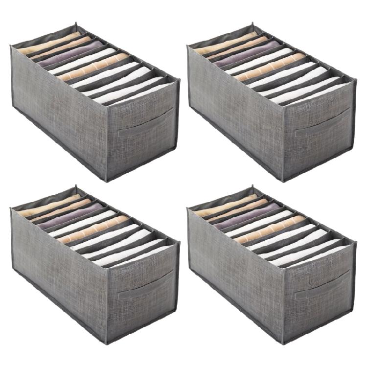 

4 Pieces Large Capacity Holding Boxes With 9 Partitions Soft pliable Design For Bedroom And Cabinet 1