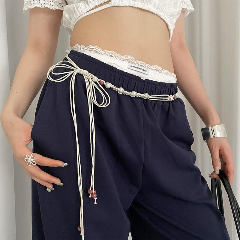 

Bohemian Style Flower Beads Waist Belt For Women High-End Versatile Skirt And Jeans Waist Chain For Summer Belt Accessory 175cm