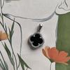 Silver Pendant with Onyx, Cubic Zirconia (2208655)