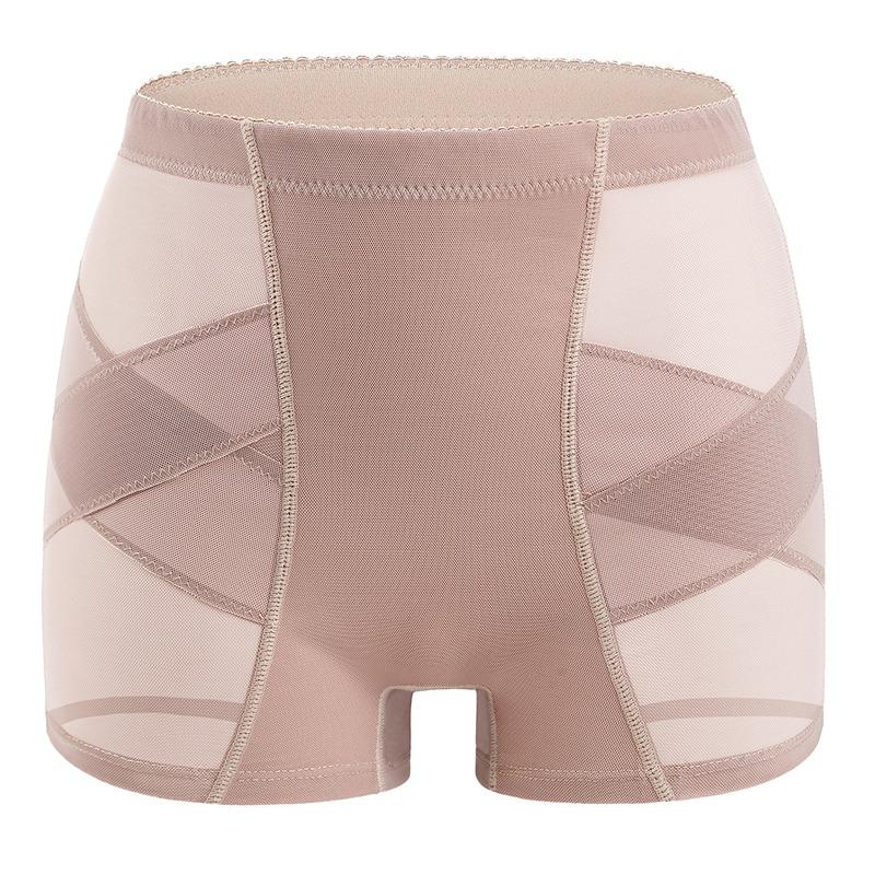 

Трусики-шейпер с завышенной талией и большой накладной попой, женские утягивающие шорты для подтяжки ягодиц с подкладками пуш-ап, корректирующее белье для бедер 2XL бежевый