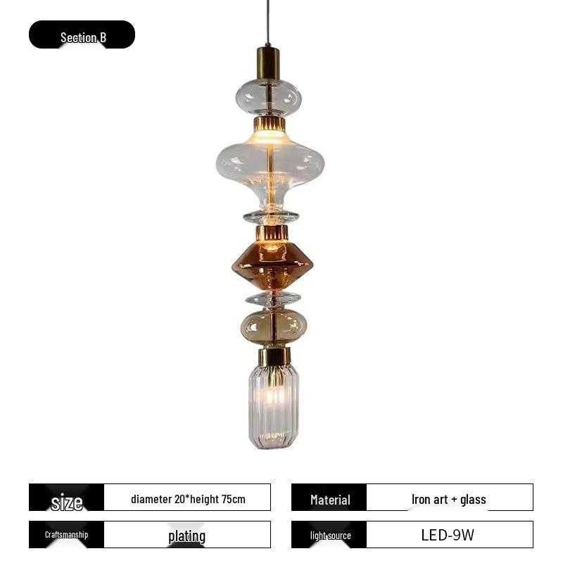 Modern European Glass Chandelier for Restaurant, Bedroom, or Stairwell