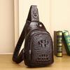 Men's Crocodile Pattern Large Capacity Crossbody Chest Bag