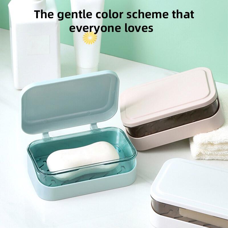 Bathroom Soap Dish With Lid Home Plastic Soap Box Travel Portable Soap Tray Container