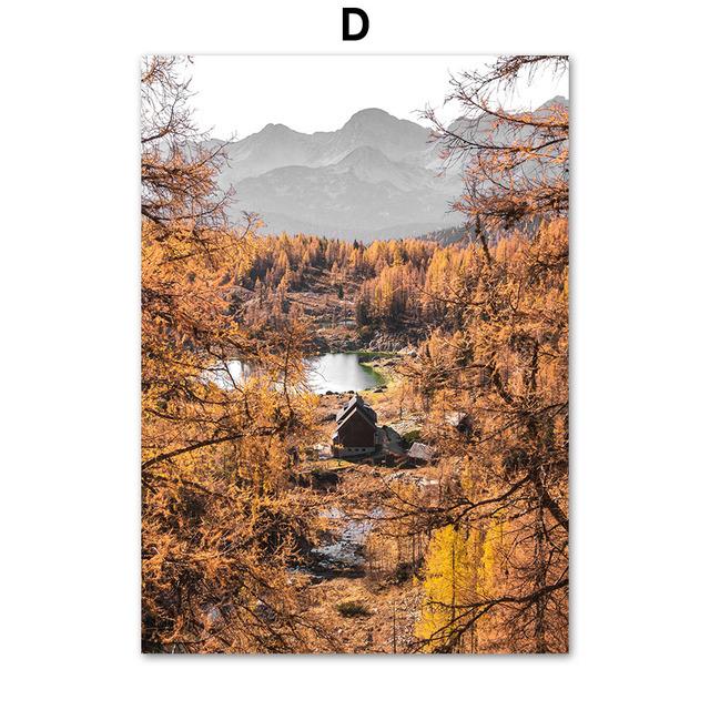 Maple Leaf Canvas Picture Paintings for Living Room Frameless Wall Art Prints Moutain Landscape Posters Modern Home Deocr No Frame