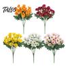 Front Porch Fake Flower 1/5/10Pcs Fall Artificial UV Resistant Plastic Home Weatherproof Plants Wedding Party Table Centerpiece Indoor Outdoor