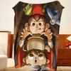 Animation Over The Garden W-Wall Throw Flannel Throw Blanket, Lightweight Cozy, Durable Washable Cute Cool