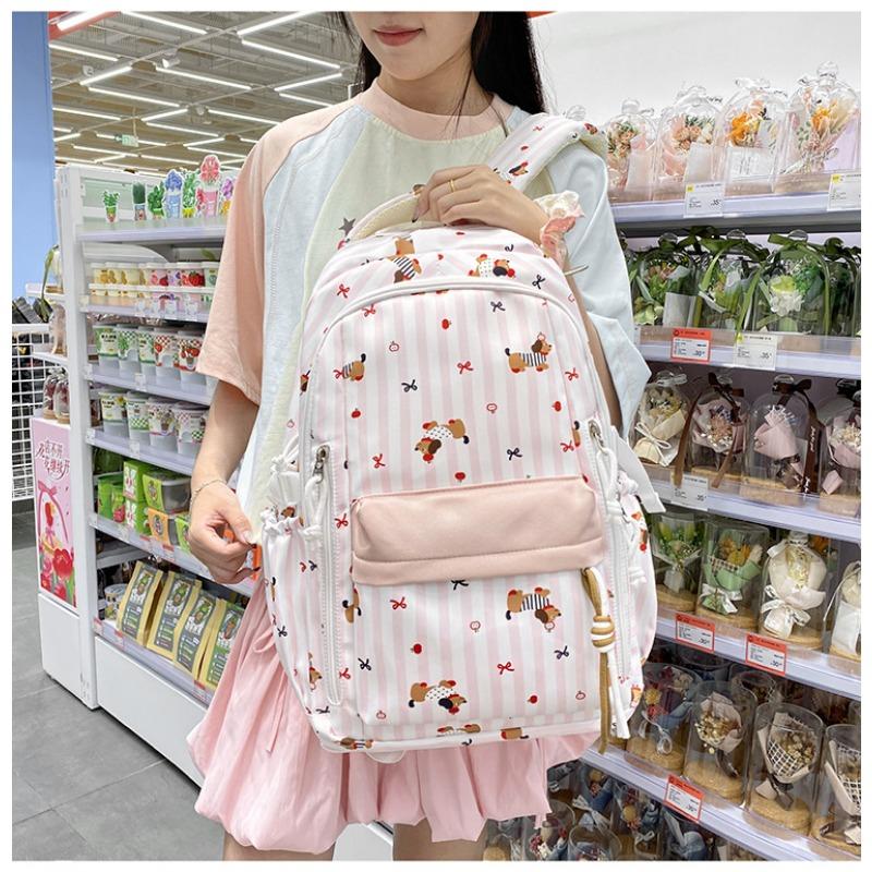 New high-value, fresh, sweet and cute puppy backpack, lightweight spring outing backpack for junior high school students
