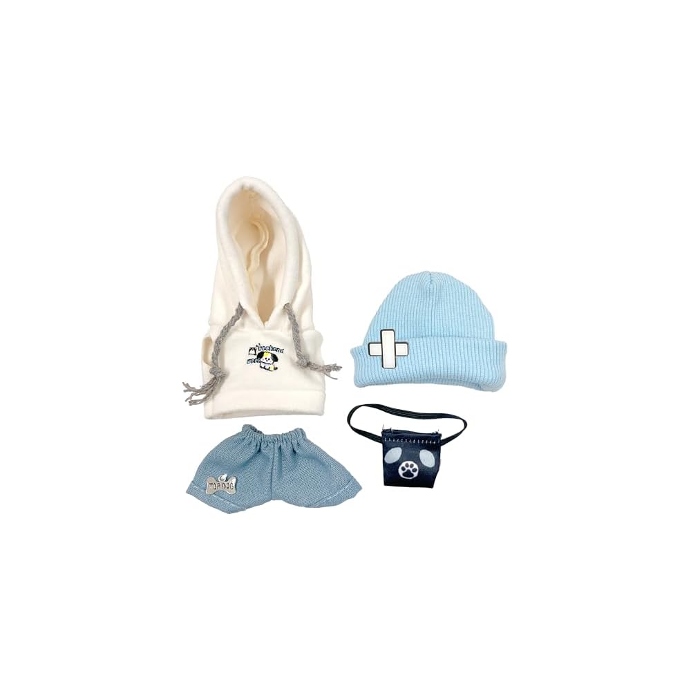 

Street Casual Doll Outfit Set 4 Pieces Hat Shirt Pants Bag for 10cm Dolls Accessories Kpop Costume