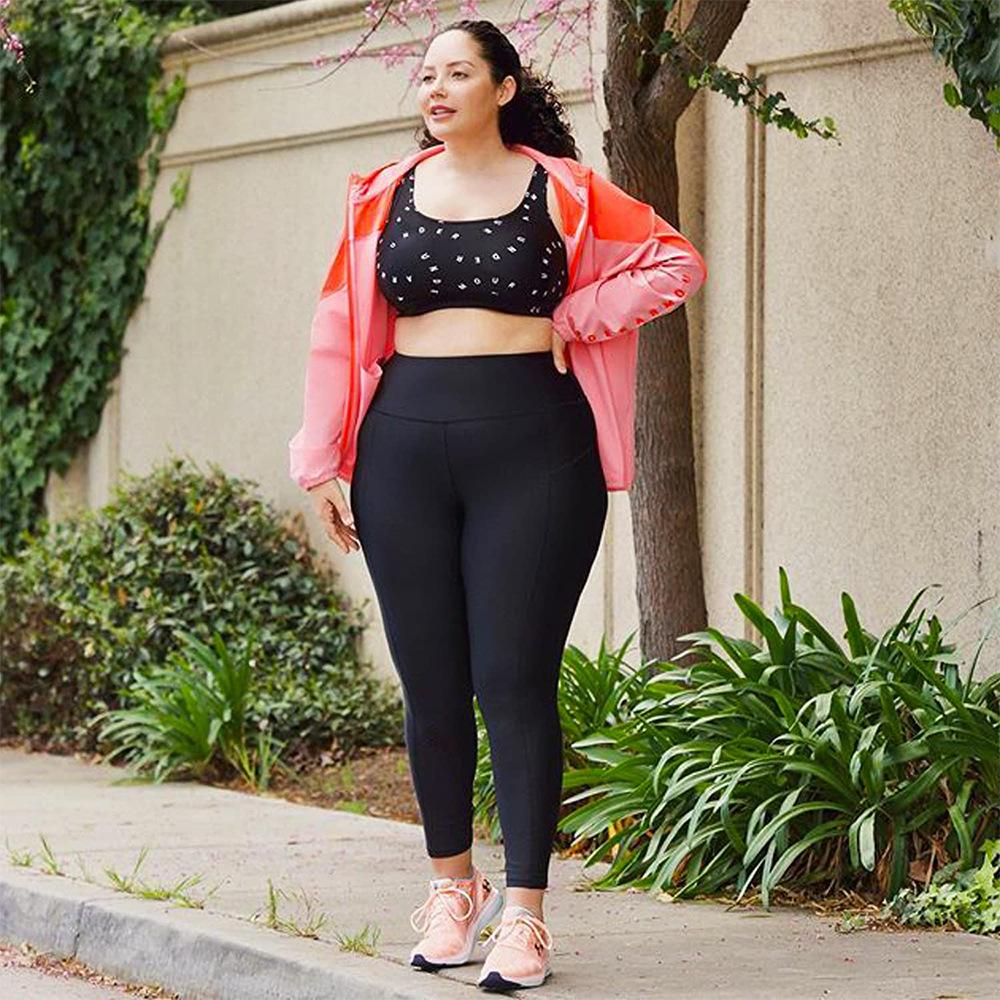 Leggings Übergröße Yogahose Fitnessfreundlich Hochtailliert Nacktgefühl Po-Hebend Laufen Sportleggings