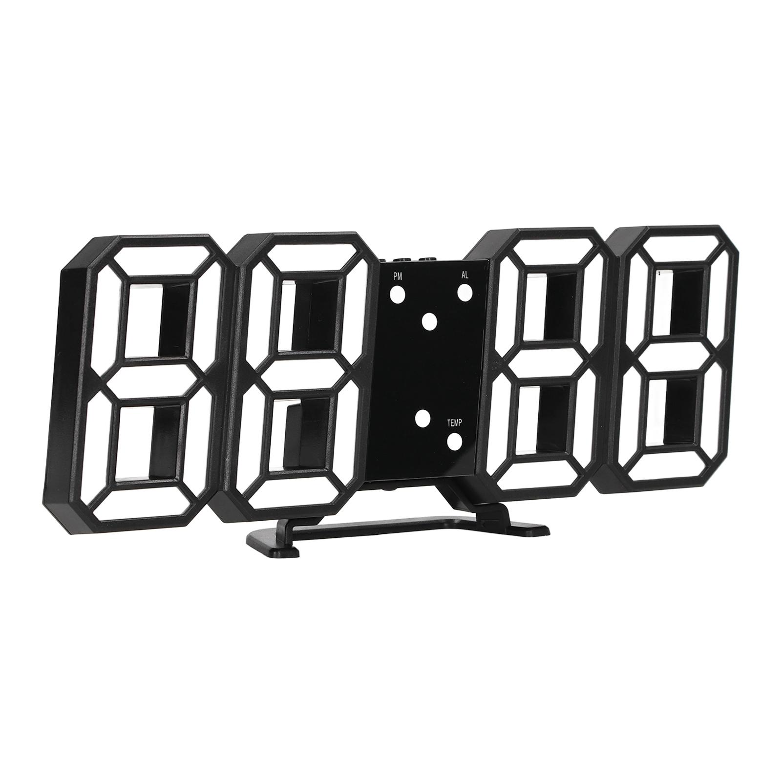 

3D Светодиодные цифровые часы Интеллектуальное голосовое управление Отображение времени, даты, температуры Автоматическая яркость