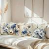 Weiche Blaue Anemone Aquarell Kissenbezug: Minimalistischer Kissenbezug mit floralem Thema für die Wohnzimmer-Sofa-Dekoration