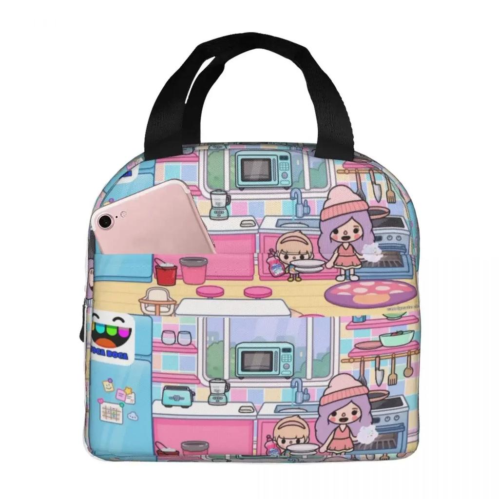 Toca Life Box Toca Boca Süßes Spiel Isoliertische Lunchtasche für Kinder Schule Kühltasche Thermische Lebensmittelbox Tragbare Lunchboxen Behälter
