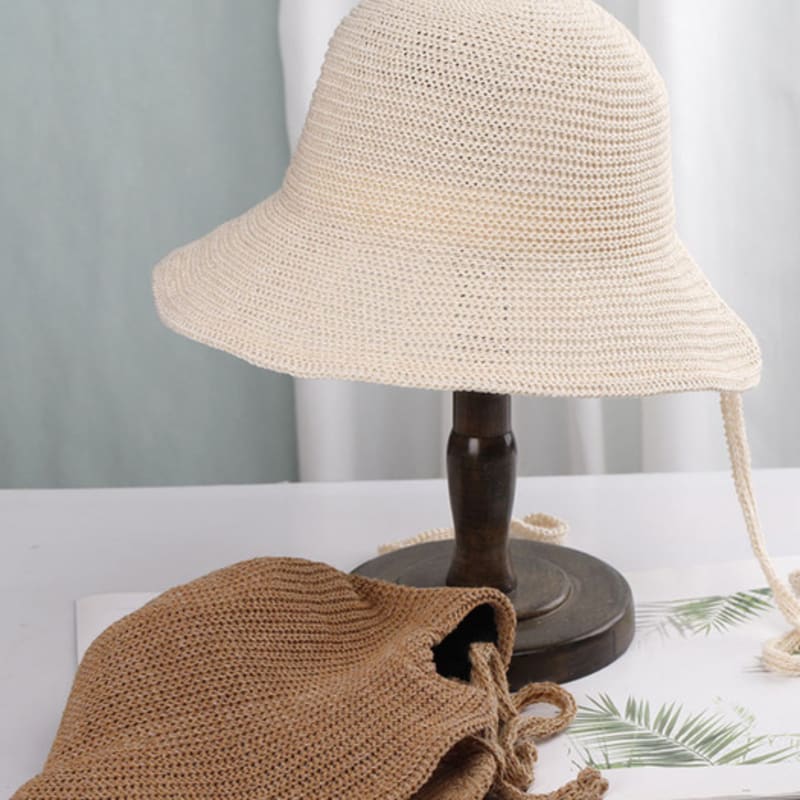 

LALA Вязаная шапка-боне с защитой от УФ-лучей B Coral