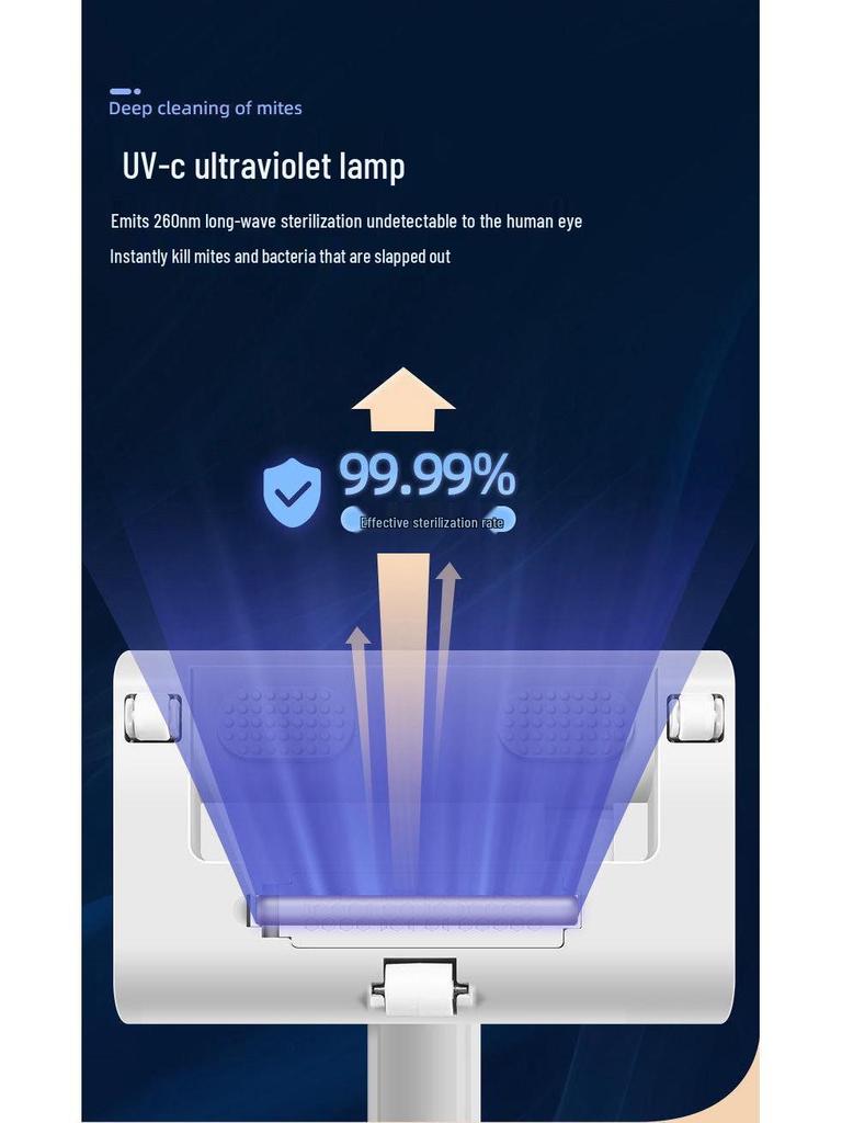 Wireless UV Vacuum Cleaner for Beds: Strong Odor & Dust Mite Removal with Sterilization
