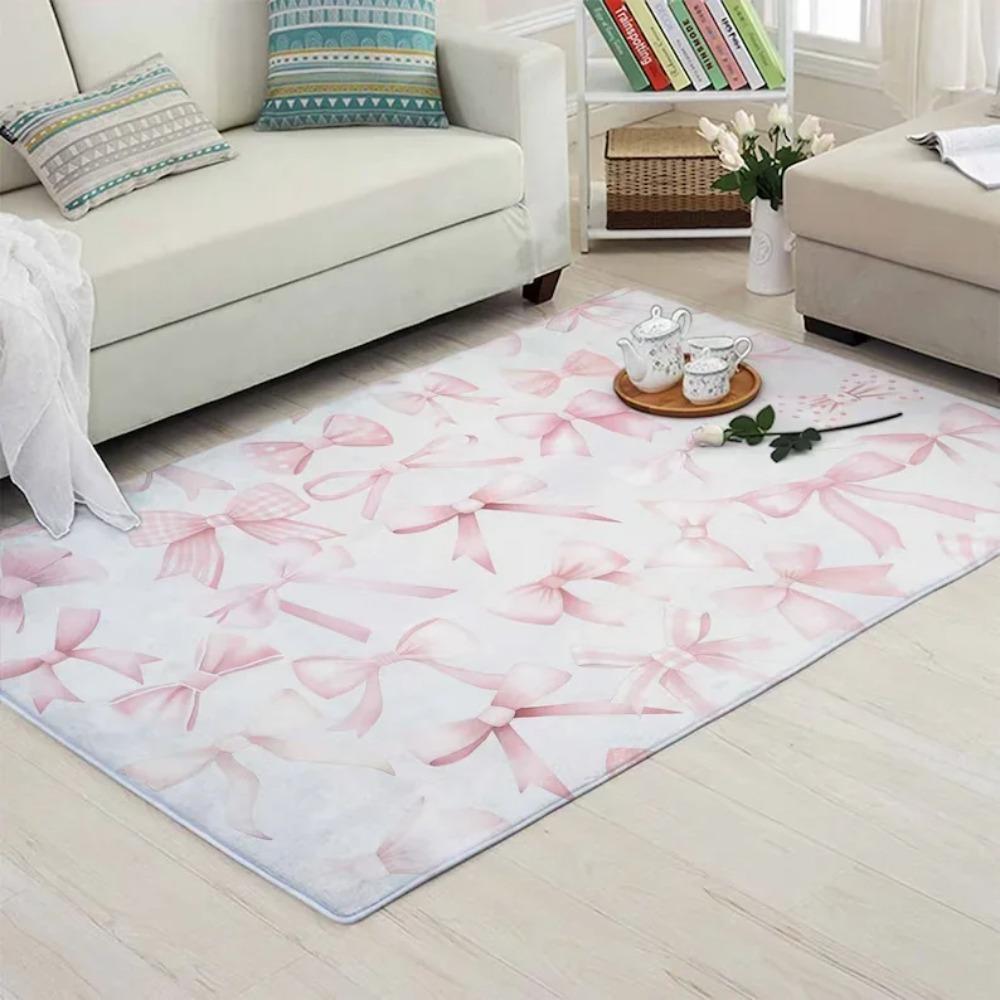 Rug Coquette Pink Bow Area Rug Chic Rug Make Statement Style Living Room Home Decoration Carpets Carpets for Living Room