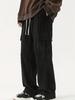 Men's Loose Solid Pants with Multi Pockets Casual Drawstring Trousers for Outdoor