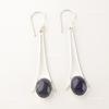 Oval Sodalite Gemstone Dangle Drop Unique Wife Gift Earrings Jewelry 925 Silver EE-136-21