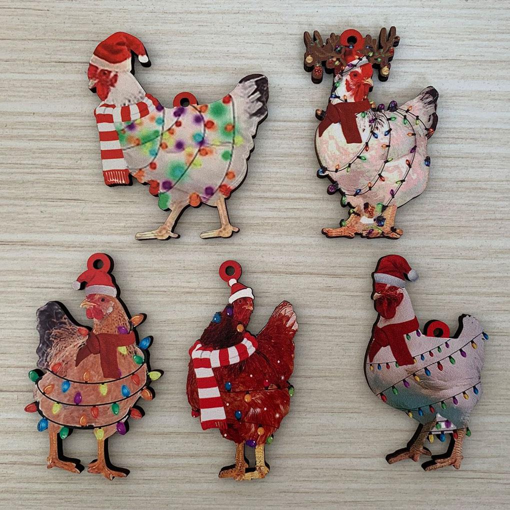 5x Exquisite Christmas Ornament Pendant Lightweight And Convenient Acrylic Flat Christmas Decoration