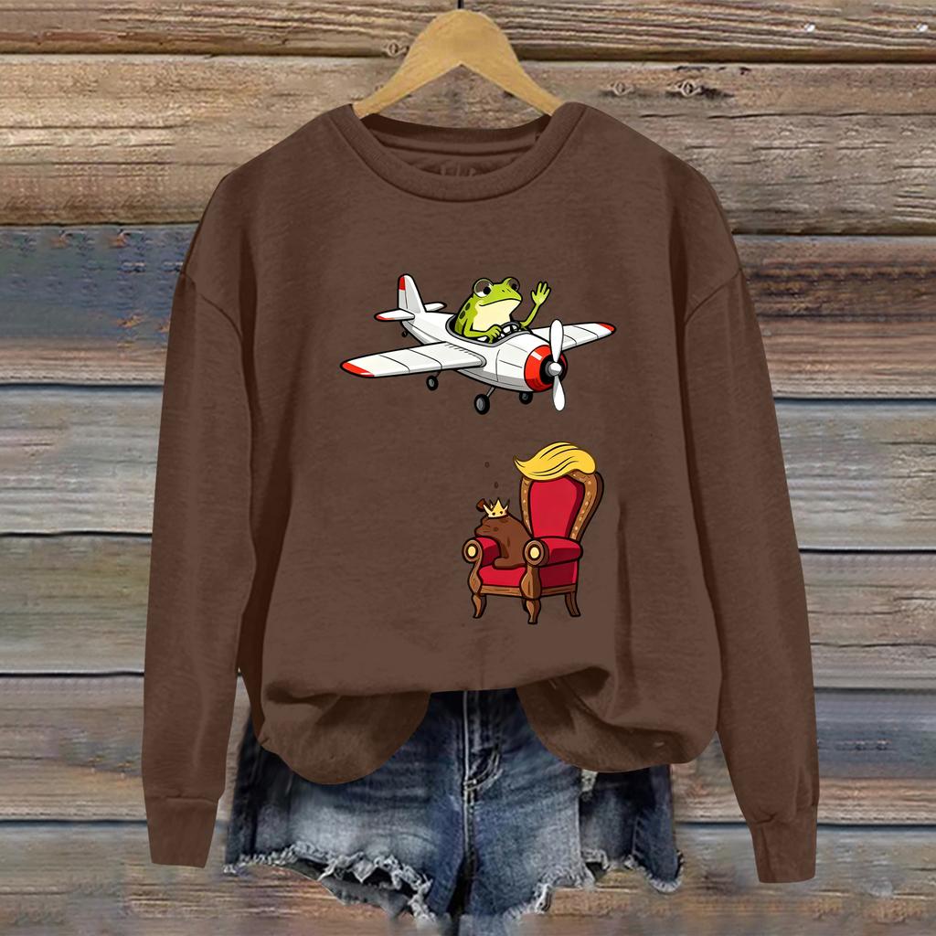 Women's Fashion Daily Versatile Casual Sweatshirts Long Sleeve Round Neck Top Sweatshirts