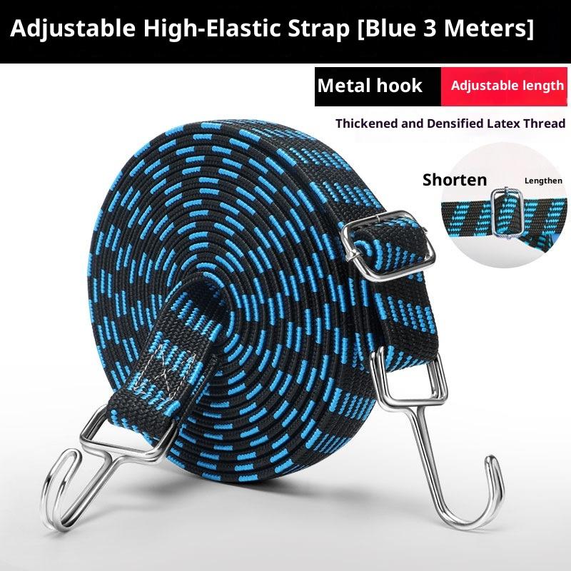 1M/2M/3M Motorcycle Elastic Rubber Luggage Rope with Cord Hooks Bike Roof Rack Strap Auto Fixed Band Tie Car Accessories