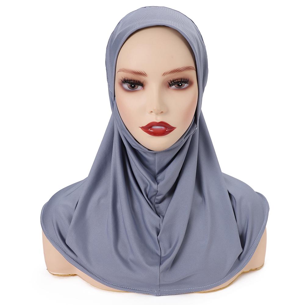 Stretch Turban Cap Hijab Islamic Full Cover Underscarf Bonnet Ready To Wear Snap Fastener Instant Hijab For Muslim Women
