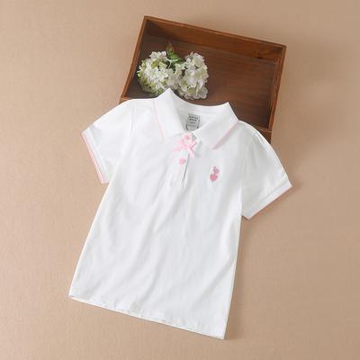 Camisetas para meninas 2024 Novas mangas curtas de verão, algodão, camiseta casual, roupas infantis, camiseta de alta qualidade para 5 a 12 anos