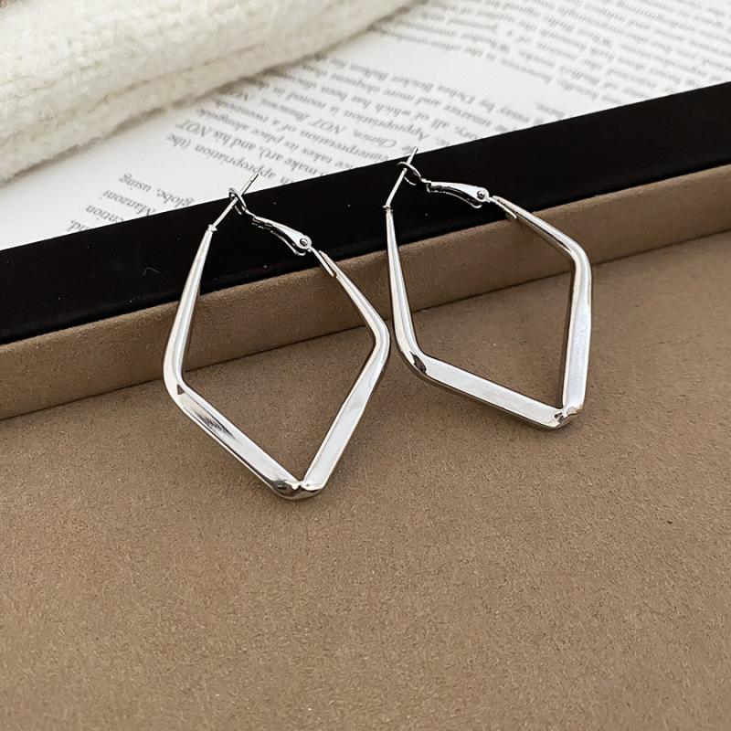 Geometriska rombformade örhängen med silvernål kall vind enkla miljöskydd örhängen nisch örhängen