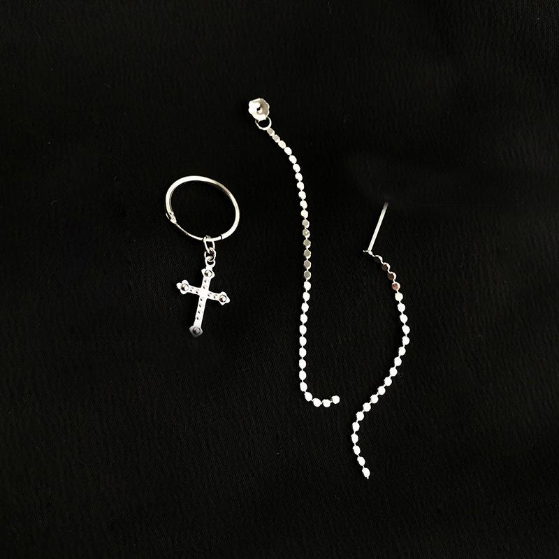Asymmetrical Chain Earrings Femininity Simple New Internet Celebrity Temperament Fashion Versatile Long Fringed Ear Chain Hair