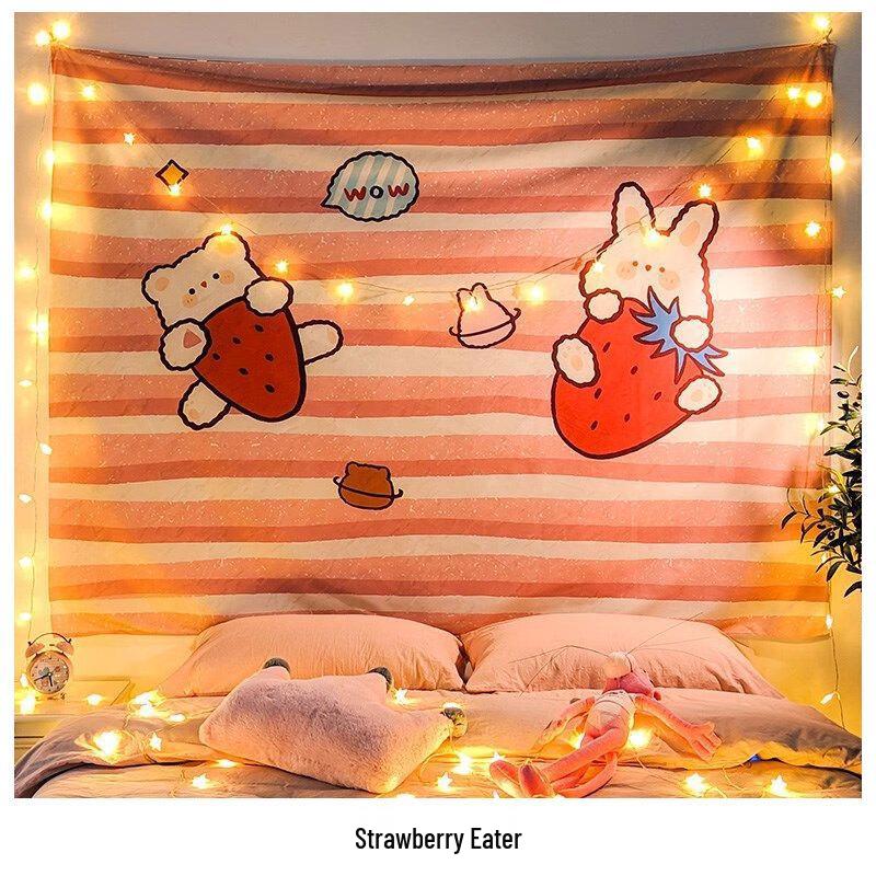 Ledotime Cute Cartoon Wall Tapestry with LED Lights