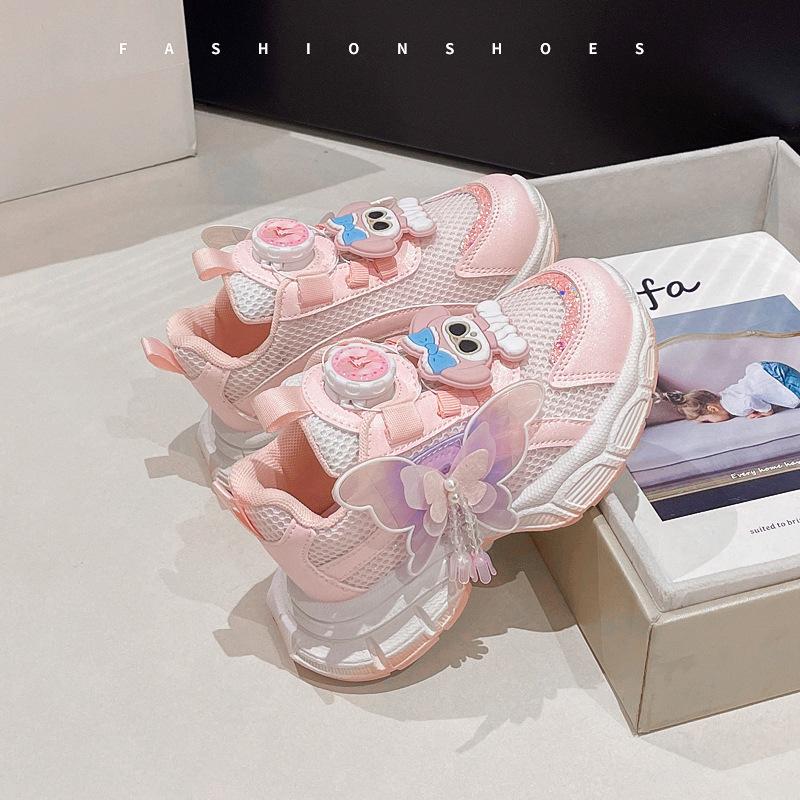 Children's sneakers 2025 spring new running classmates little girl student shoes girls mesh shoes dad shoes