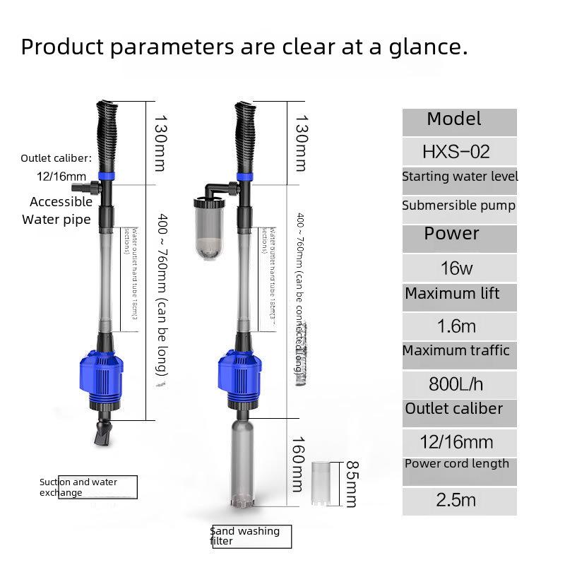Sensen Electric Water Changer & Sand Washer: Automatic Fish Tank Cleaner