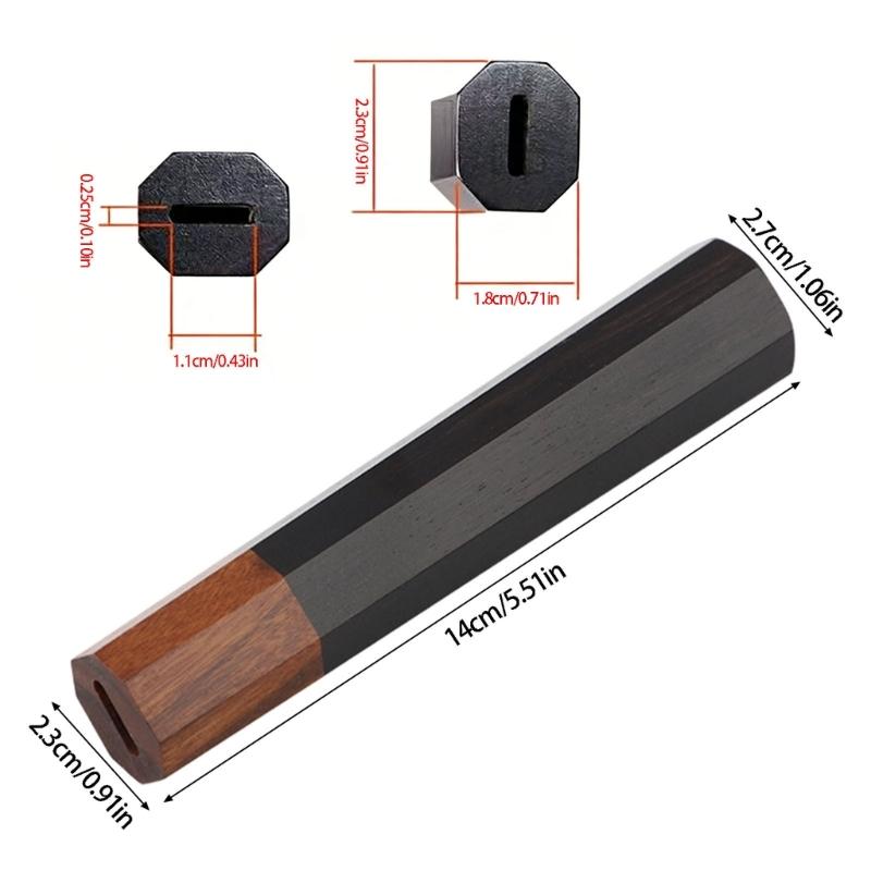 Nonacid Black Sandalwoods Octagonal Handle Tool Part Sturdy And Smooth Finishes For Woodworking And Crafting