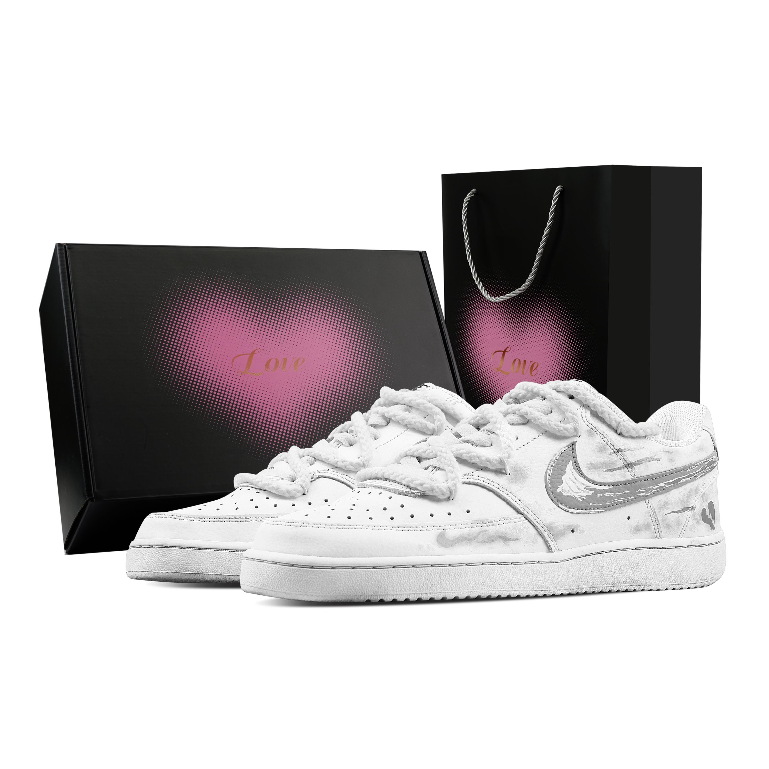 

Nike Court Vision 1 Lurex Ruyi, Heart Box Abrasion Resistant Slip Resistant Low top Skateboard Shoes Men s Gray White DH2987-101(Team773--) 40